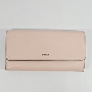 Furla Babylon Pink Saffiano Leather Flap Continental Wallet